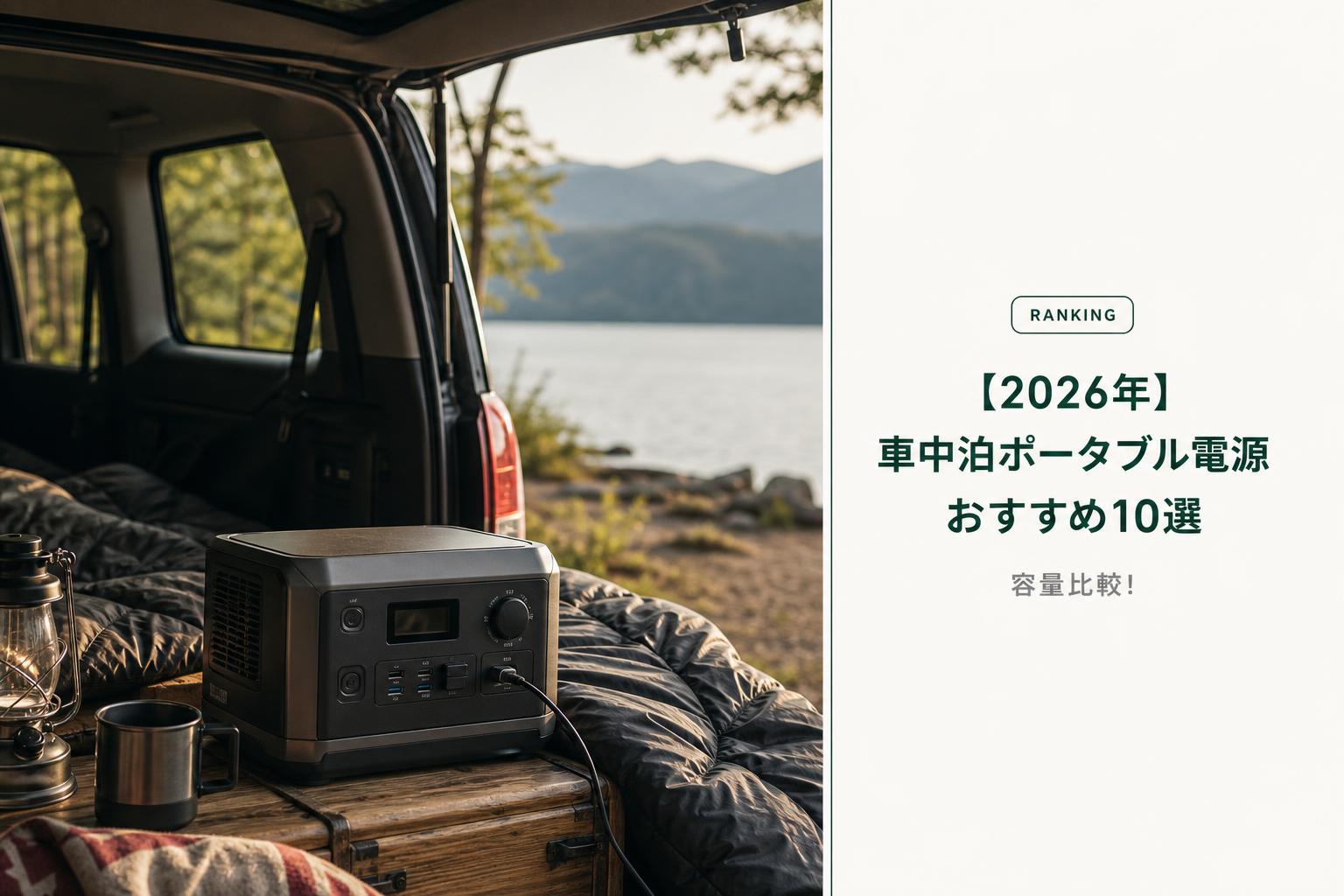 【2026年】車中泊ポータブル電源おすすめ10選｜容量比較