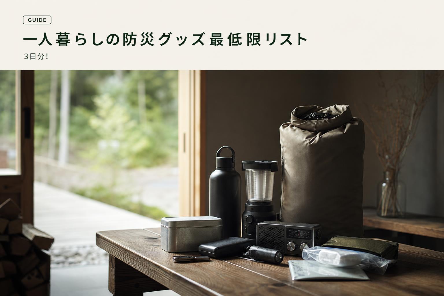 一人暮らしの防災グッズ最低限リスト｜3日分