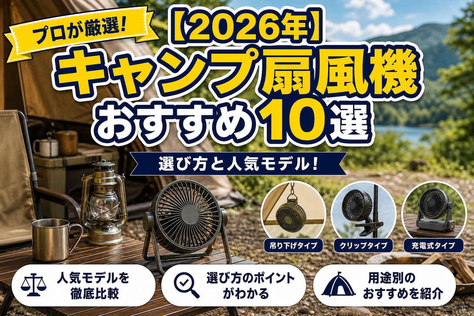 【2026年】キャンプ扇風機おすすめ10選｜選び方と人気モデル