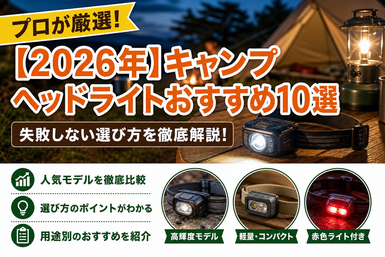 【2026年】キャンプ ヘッドライトおすすめ10選