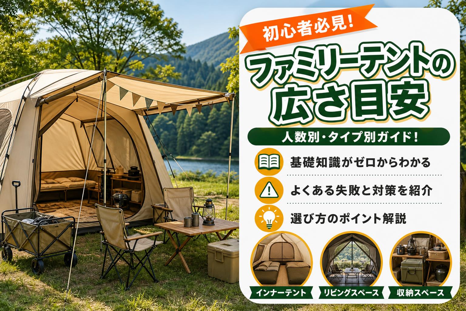 ファミリーテントの広さ目安｜人数別・タイプ別ガイド